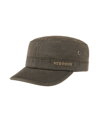 Army Cap Leather Look | Brown