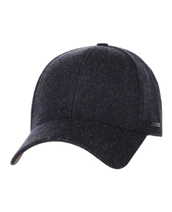 Setson Baseball Cap Herringbone | Blauw Visgraat