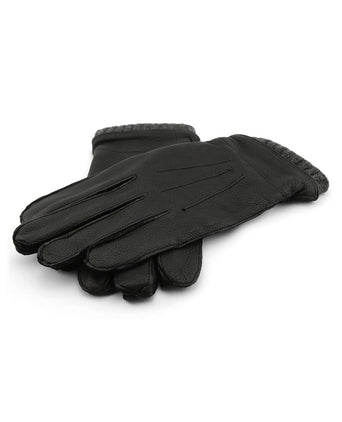 Stetson Gloves Deerskin with Cashmere | Black