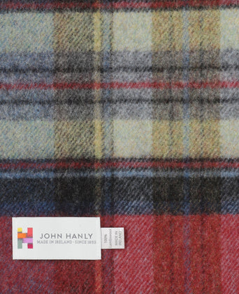 Checked Lambswool Scarf | Red Straw Graphite Plaid