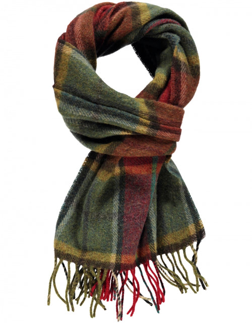Checked Lambswool Scarf | Autumnal Mix Check