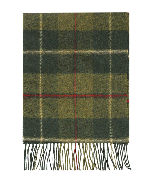 Checkered Lambswool Scarf | Country Green Red Cream Plaid
