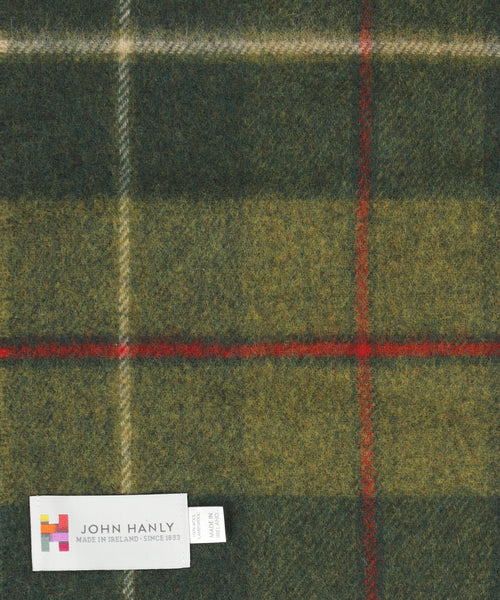 Checkered Lambswool Scarf | Country Green Red Cream Plaid