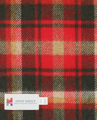 Long Lambswool Check Scarf | Red Green Check