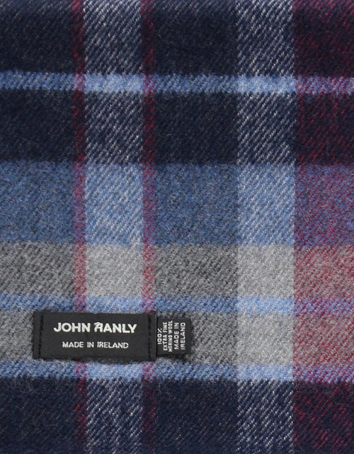 Merino Luxury Wool Scarf | Navy Wine Denim Check