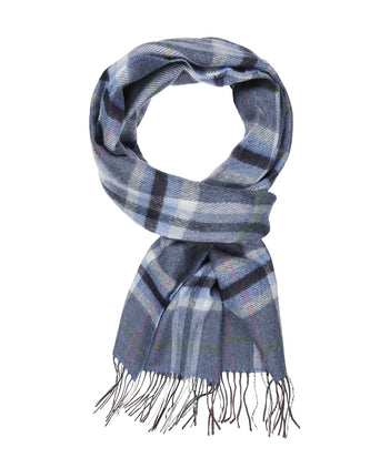 Merino Luxery Wool Scarf | Denim Gray Plaid