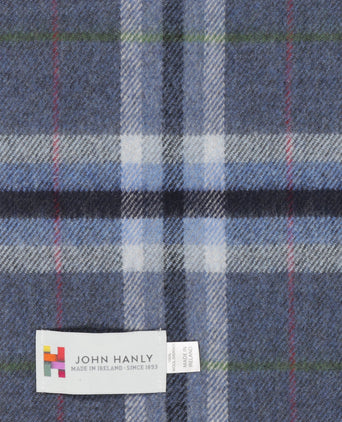 Merino Luxery Wool Scarf | Denim Gray Plaid