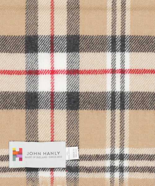 Merino Luxury Wool Scarf | Classic Camel Tartan