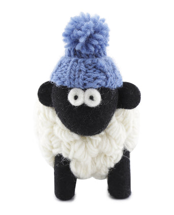 Knitted Sheep with Hat | Denim Blue