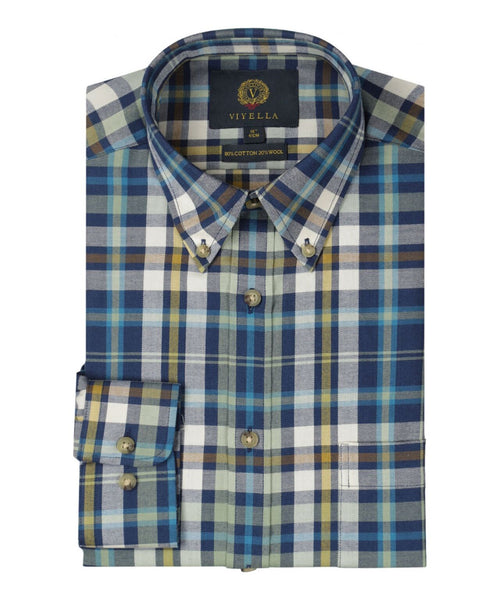 Viyella Shirt Button Down | Blue