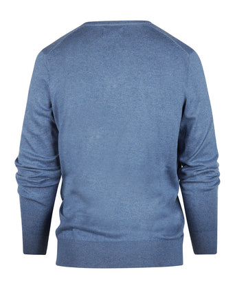 Sweater V-Neck Cotton/Cashmere | Blue