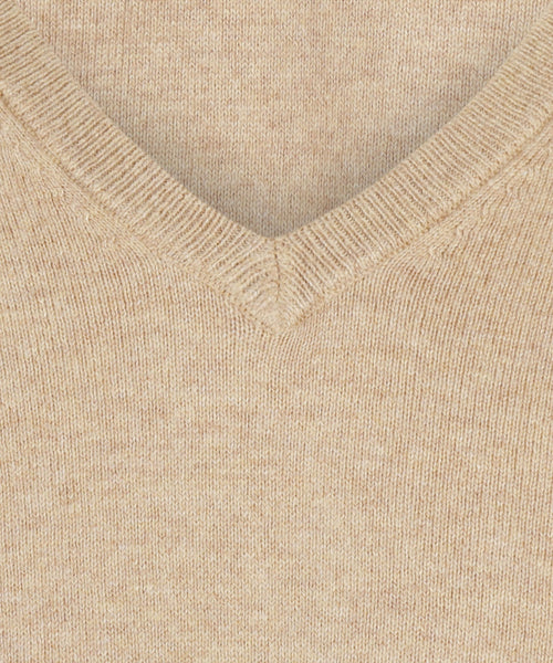 Pullover V-Hals Cotton/Cashmere | Bruin