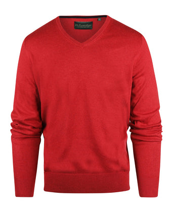 Pullover V-Neck Cotton/Cashmere | Red