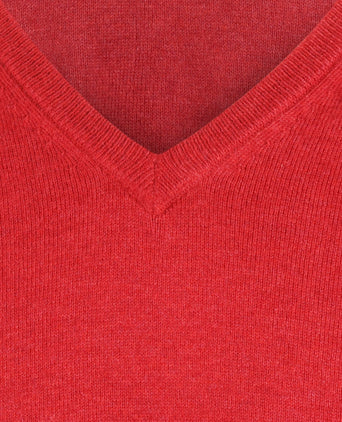 Pullover V-Neck Cotton/Cashmere | Red