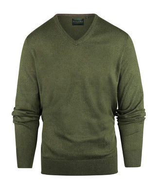 Sweater V-Neck Cotton/Cashmere | Green Sweater V-Neck Cotton/Cashmere | Green