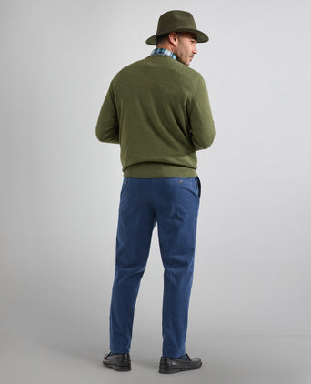 Sweater V-Neck Cotton/Cashmere | Green