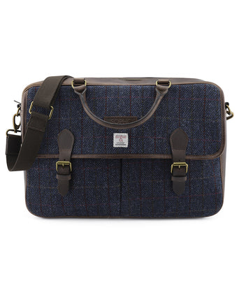 Harris Tweed Briefcase | Navy Blue