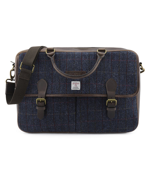 Harris Tweed Briefcase | Navy Blauw