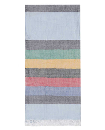 Striped Scarf wide | Blue