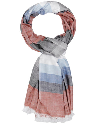 Striped Scarf wide | Blue
