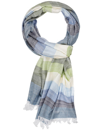 Striped Scarf wide | Blue