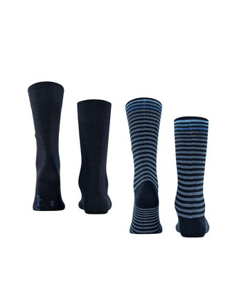 Burlington Sok Everyday Stripe 2-pack | Blauw