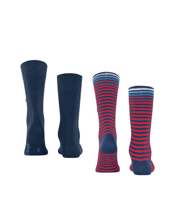 Burlington Sok Everyday Stripe 2-pack | Blauw