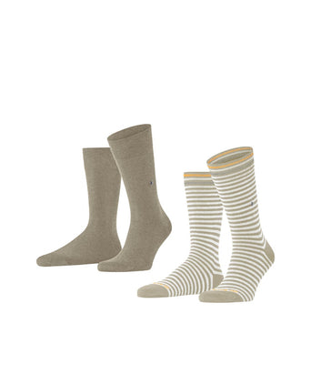 Burlington Sok Everyday Stripe 2-pack | Bruin