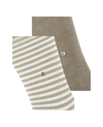Burlington Sock Everyday Stripe 2-pack | Brown