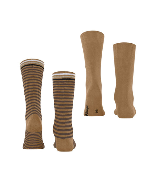 Burlington Sock Everyday Stripe 2-pack | Brown