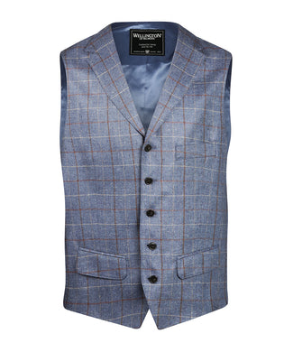 Wellington Gilet 100% Silk | Blue Wellington Gilet 100% Silk | Blue