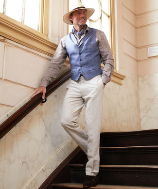 Wellington Gilet 100% Silk | Blue Wellington Gilet 100% Silk | Blue