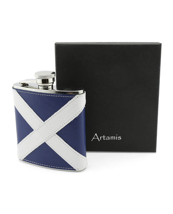 Leather Flask Flag 6oz | Scottish Flag