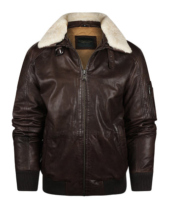 Leather Pilot Jacket | Brown