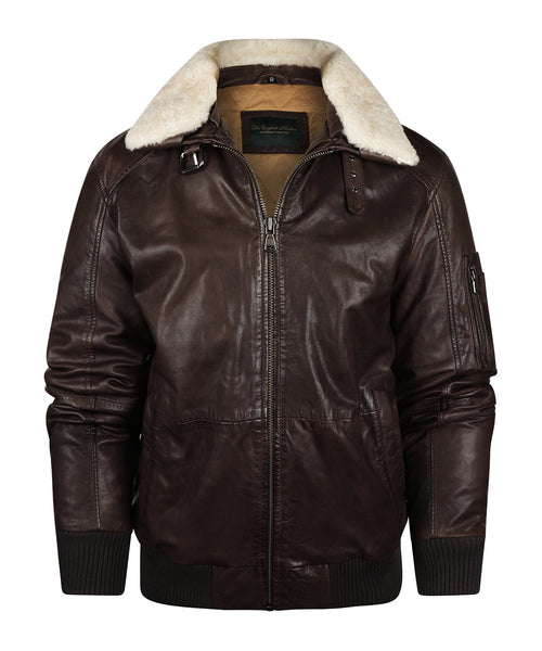 Leather Pilot Jacket | Brown