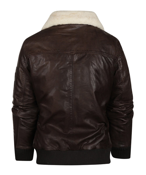 Leather Pilot Jacket | Brown