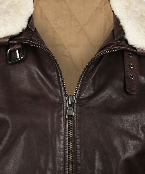 Leather Pilot Jacket | Brown
