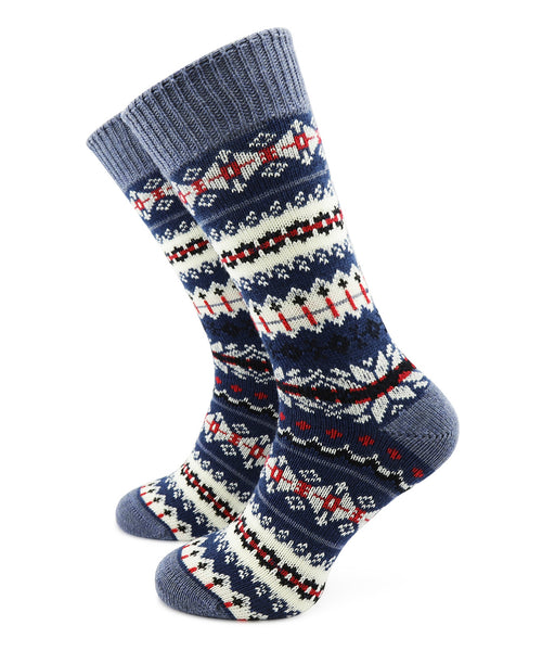 Socks Fairisle Heavyweight | Denim Blue