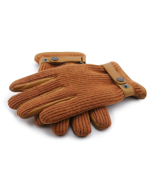 Glove Wool with Leather Rally | Brown
