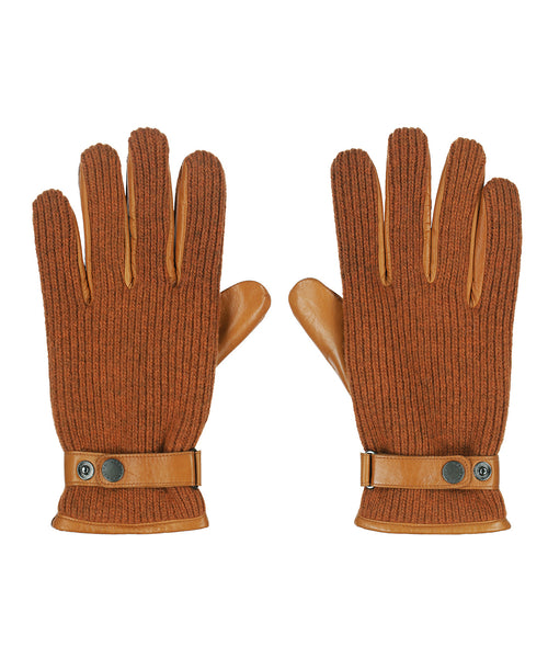 Glove Wool with Leather Rally | Brown