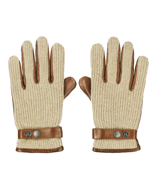 Glove Wool with Leather Rally | Brown