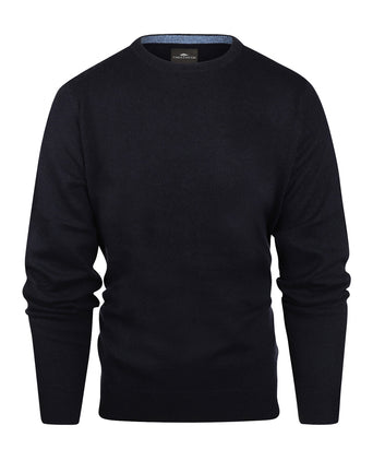 Round Neck Cashmere Sweater | Navy Blue