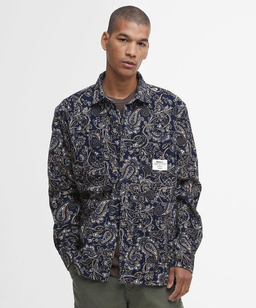 Barbour Brignall Printed Corduroy Overshirt | Navy Blue