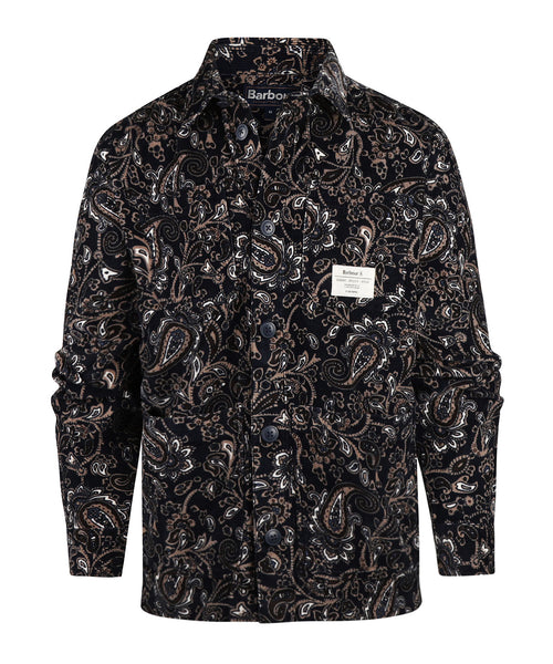 Barbour Brignall Printed Corduroy Overshirt | Navy Blue
