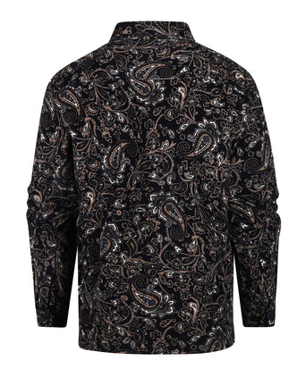 Barbour Brignall Printed Corduroy Overshirt | Navy Blauw