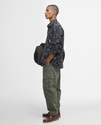 Barbour Brignall Printed Corduroy Overshirt | Navy Blauw