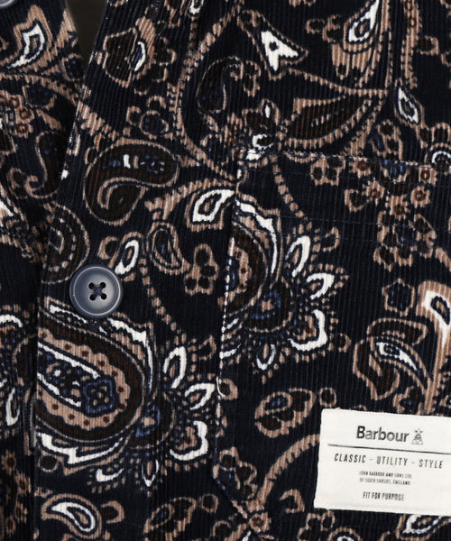 Barbour Brignall Printed Corduroy Overshirt | Navy Blue