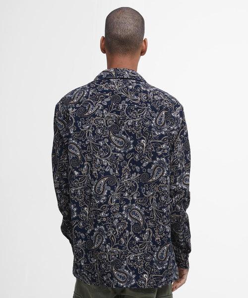 Barbour Brignall Printed Corduroy Overshirt | Navy Blue