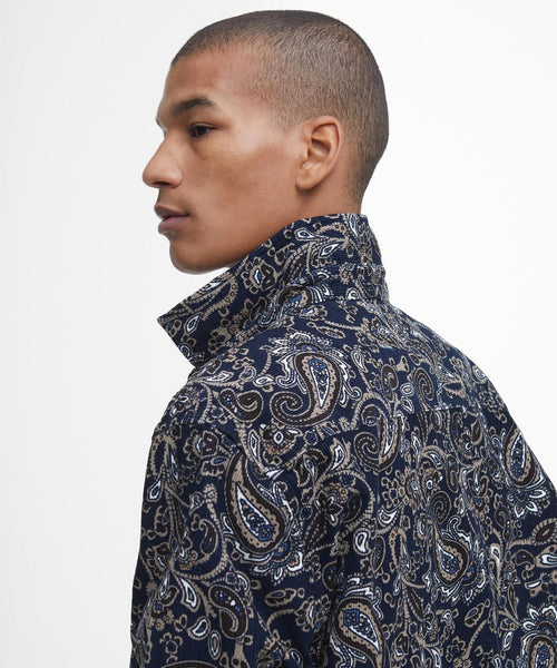 Barbour Brignall Printed Corduroy Overshirt | Navy Blue