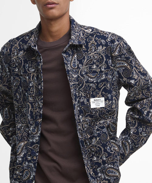 Barbour Brignall Printed Corduroy Overshirt | Navy Blue